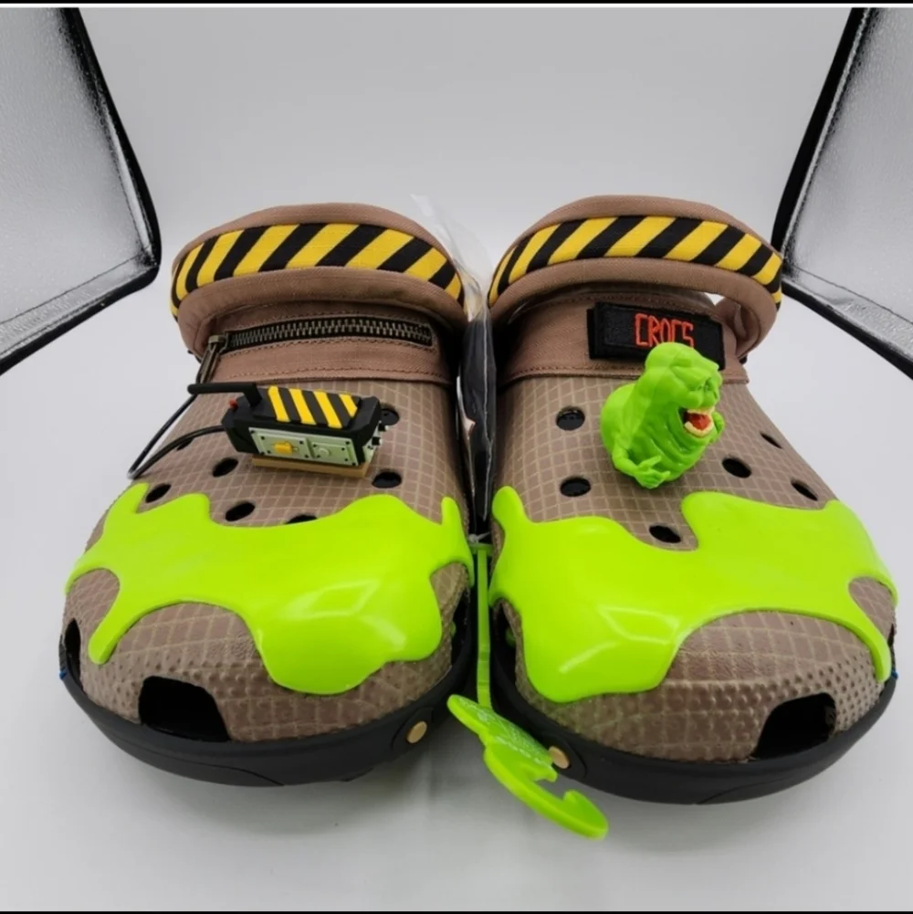 Crocs Ghostbusters Classic Clog Glow in the Dark with Charms NEW w/ Tag - Picture 9 of 9